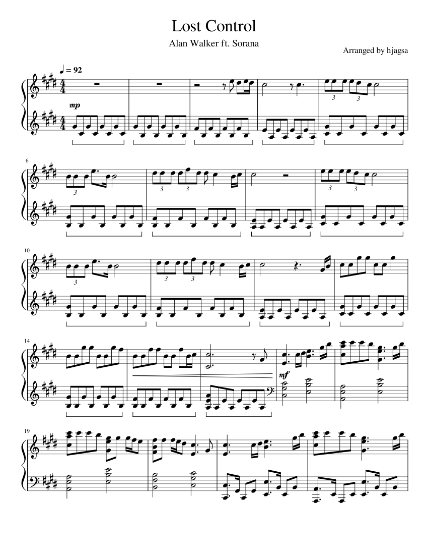 Lost Control Sheet music for Piano (Solo) | Musescore.com