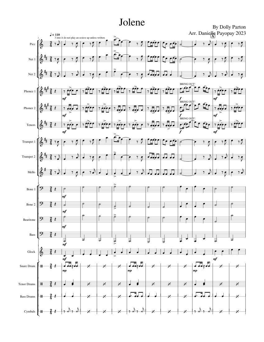 Jolene Dolly Parton Sheet Music For Trombone Mellophone Flute jolene-dolly-parton-sheet-music-for-trombone-mellophone-flute