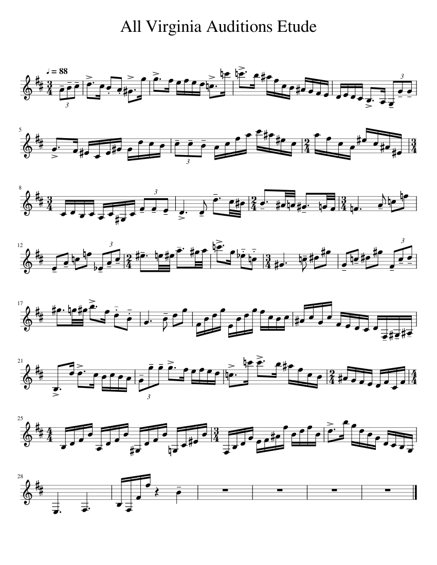 All Virginia Auditions Etude Sheet music for (Bass) (Solo