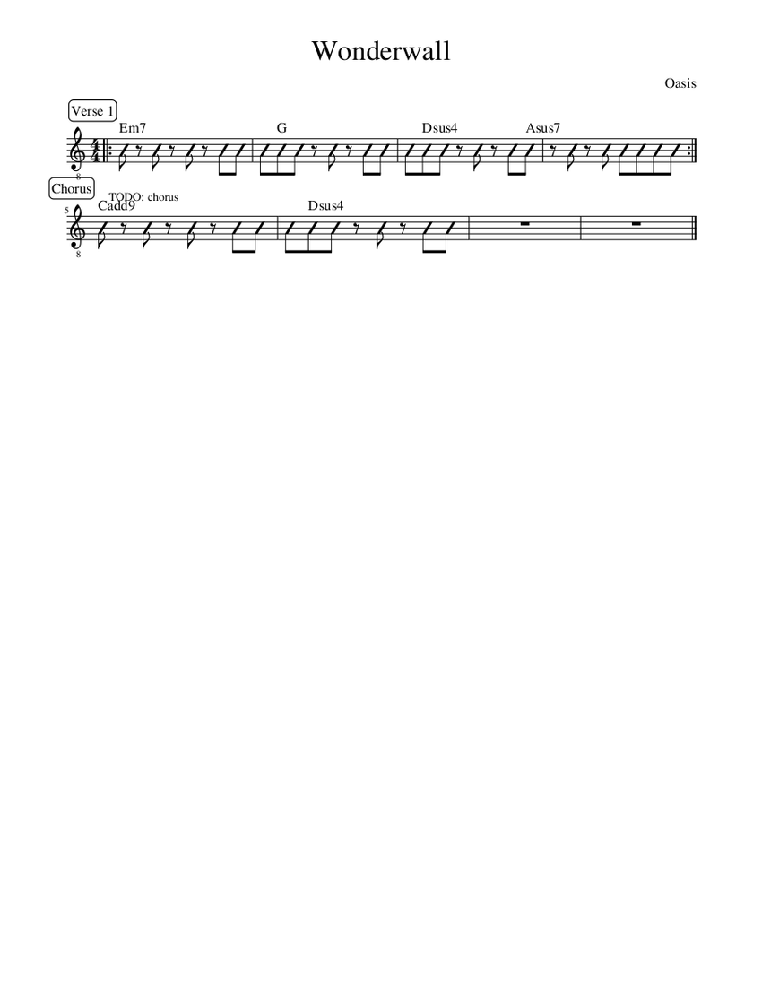 Wonderwall Sheet Music For Guitar Solo Musescore Com Use features like bookmarks, note taking and highlighting while reading wonderwall sheet music (guitar tab/vocal/chords). musescore com