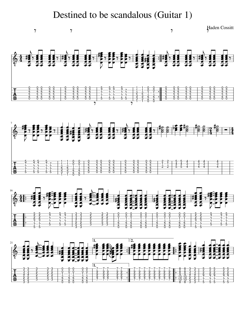 Destined to be scandalous Guitar 1