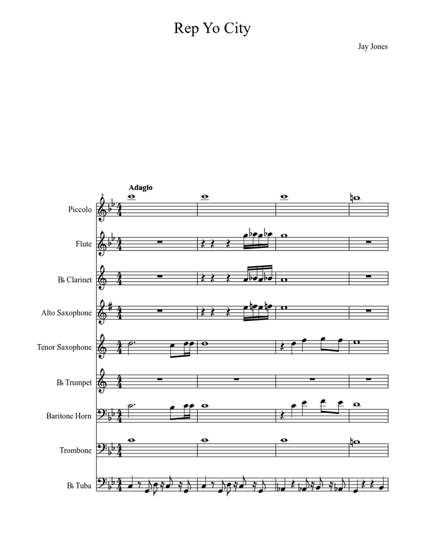 Rep Yo City Sheet music for Trombone, Tuba, Flute, Oboe & more instruments  (Mixed Ensemble) | Musescore.com