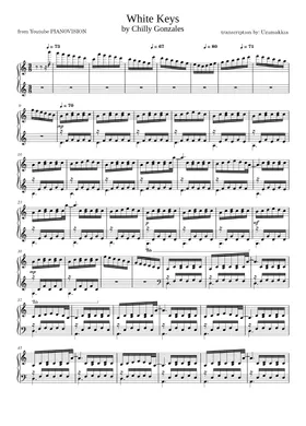 White Keys – Chilly Gonzales Sheet music for Piano (Solo