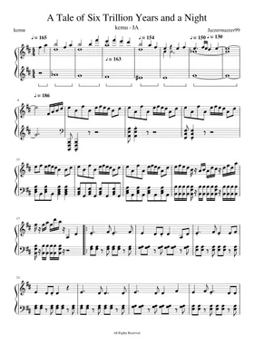 Toki Wo Kizamu Uta Full SOLO Piano Adaptation [IA/Clannad Opening] Sheet  music for Piano (Piano Duo)