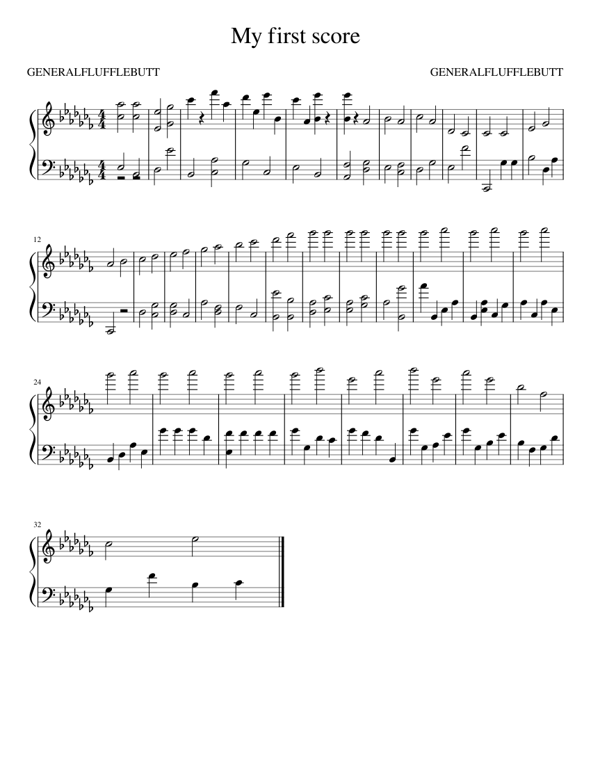 My first score Sheet music for Piano (Solo) Easy | Musescore.com