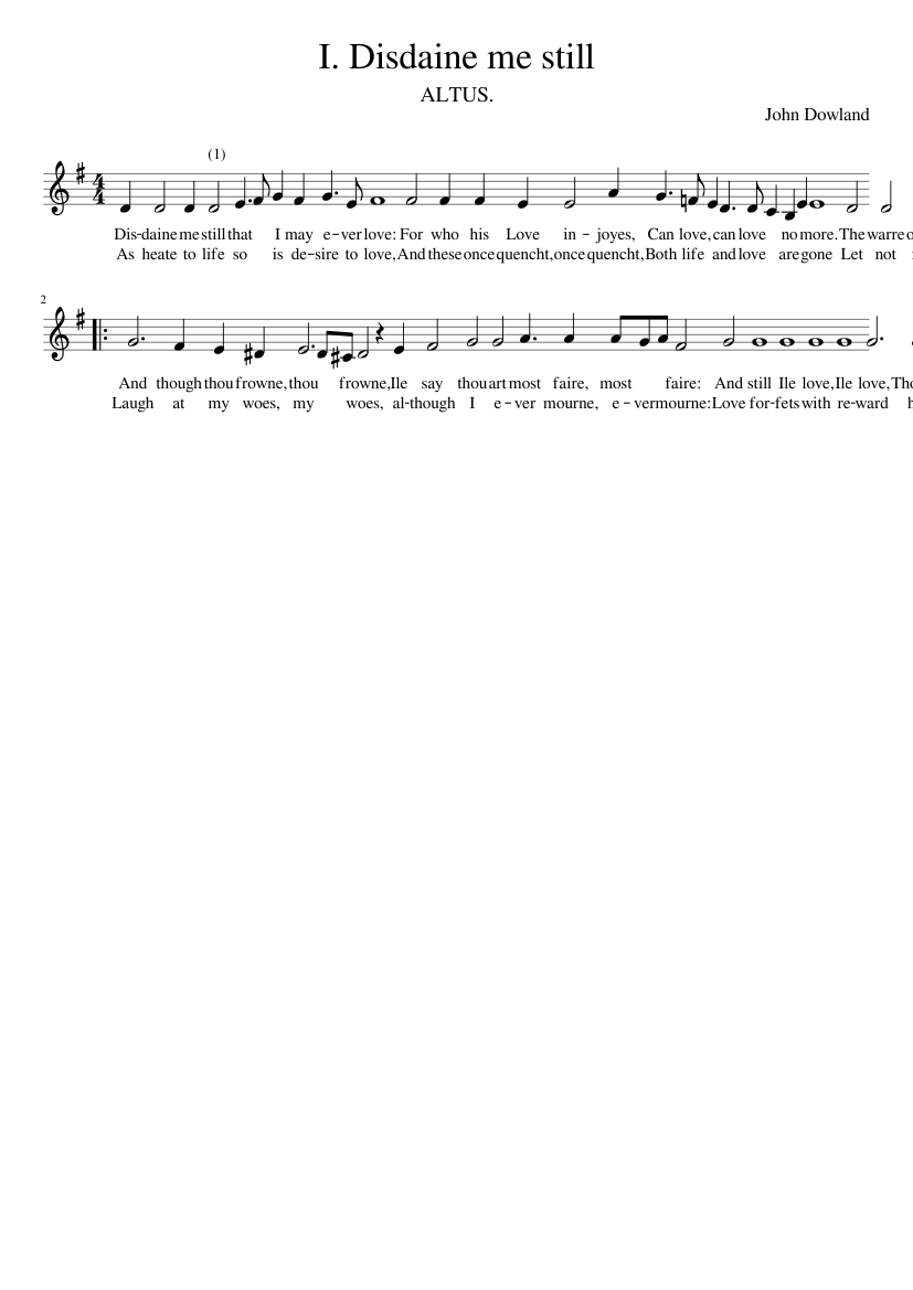 I. Disdaine me still