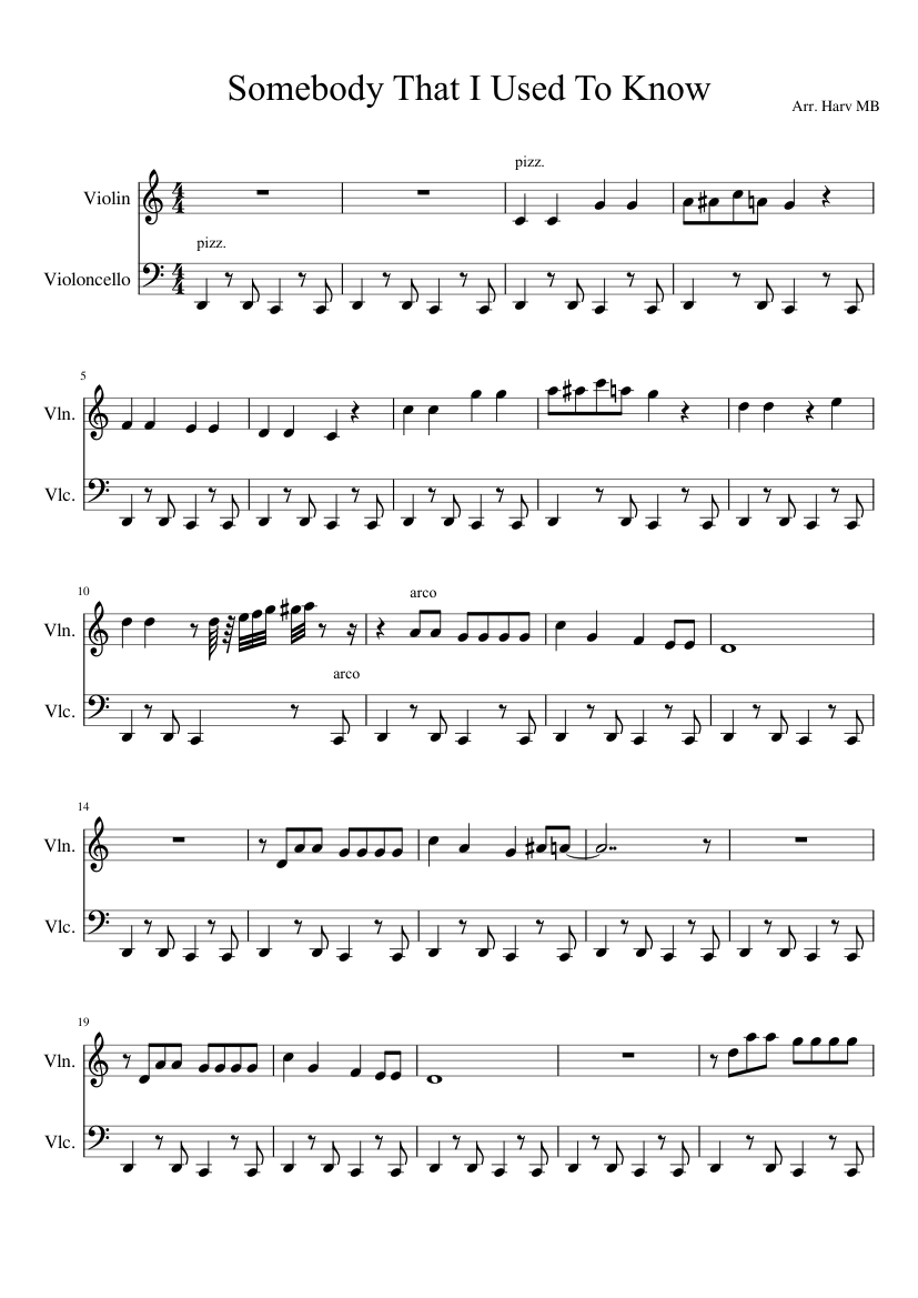 Somebody That I Used To Know Sheet music for Violin (Solo) | Musescore.com