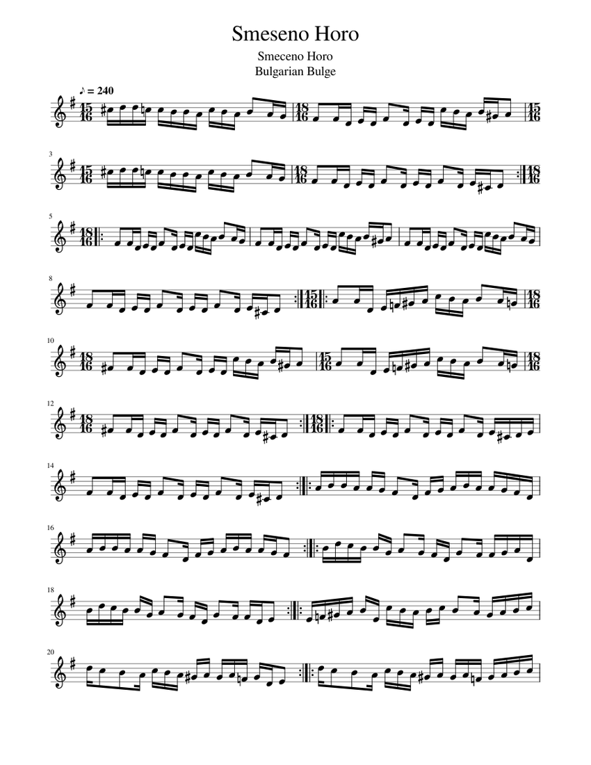 Smeseno Horo Sheet music for Piano (Solo) | Musescore.com