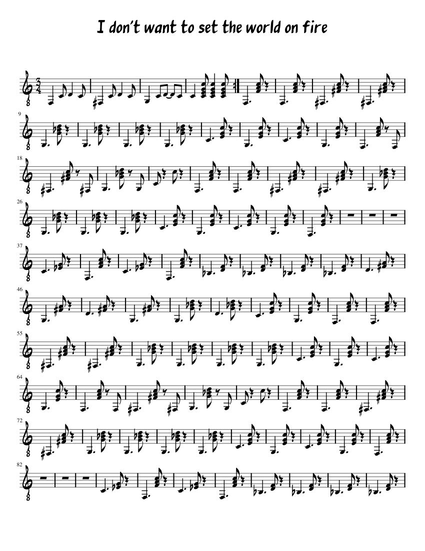 I don't want to set the world on fire -guitar Sheet music for Guitar (Solo)  | Musescore.com