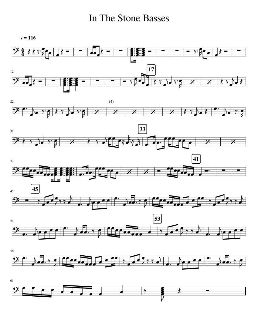 In The Stone Basses Sheet music for Timpani (Solo) | Musescore.com