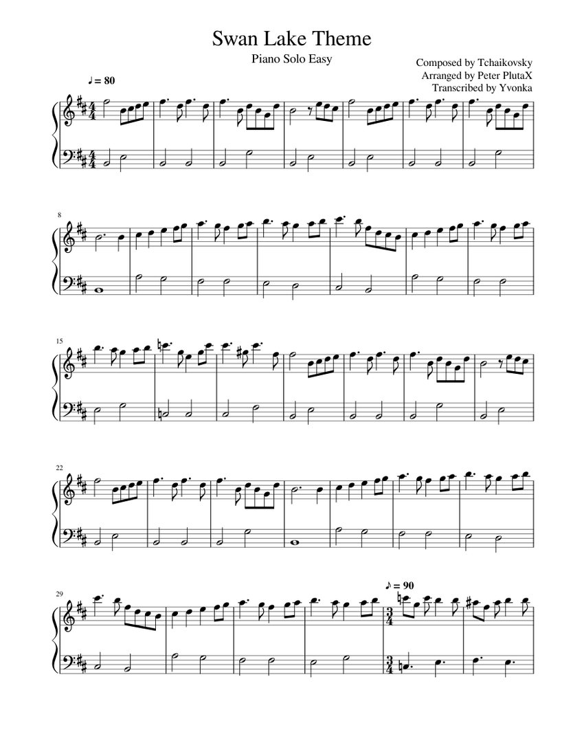 Swan Lake Theme Sheet music for Piano (Solo) | Musescore.com
