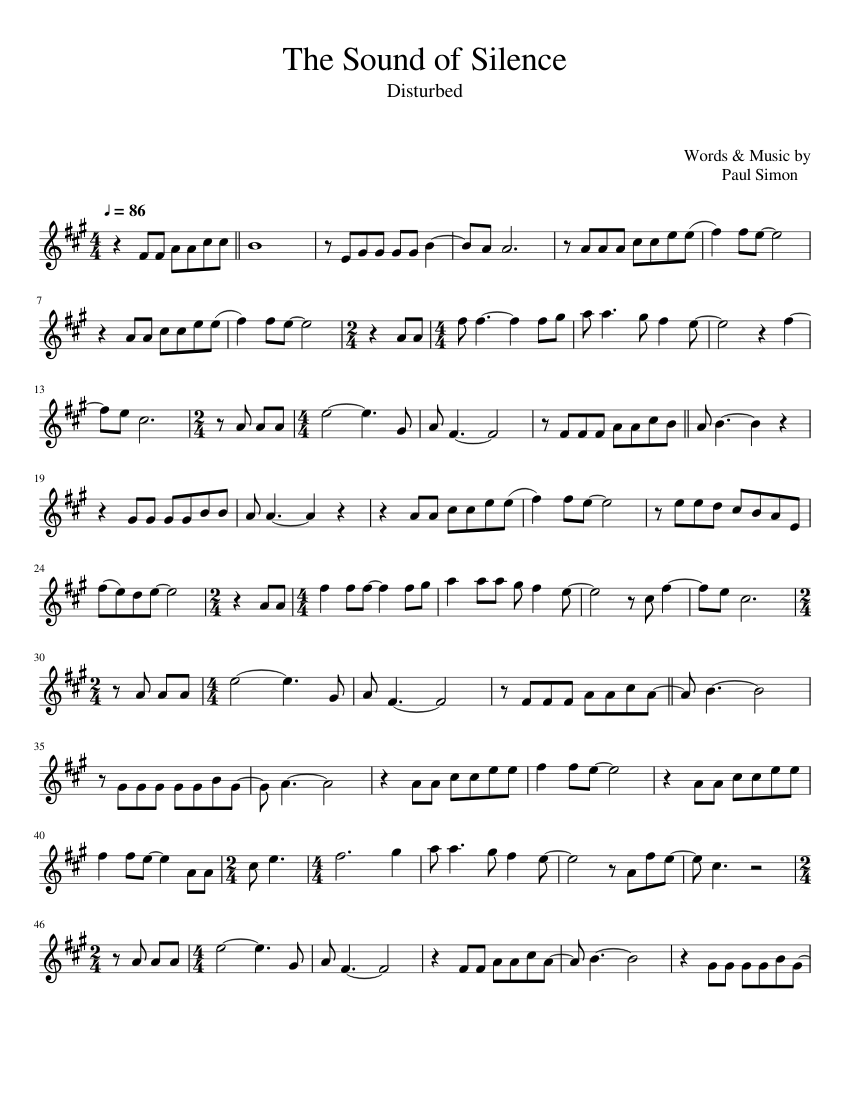 The Sound of Silence Flute Version Sheet music for Flute (Solo) |  Musescore.com