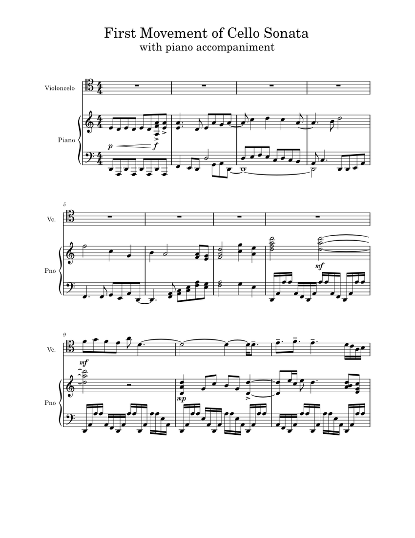 Sonata No. 1 The Roots Per Violoncello E Pianoforte - Spartito Musicale - Foto 12