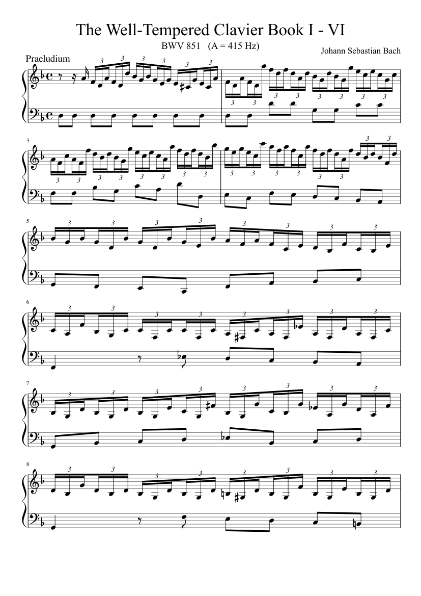 Prelude and Fugue in D minor BWV 851