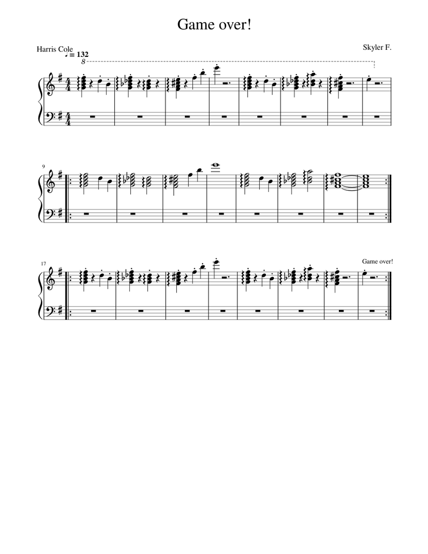 Game Over Sheet Music For Piano Solo Musescore Com We are glad to welcome you to the converteri video converter! game over sheet music for piano solo
