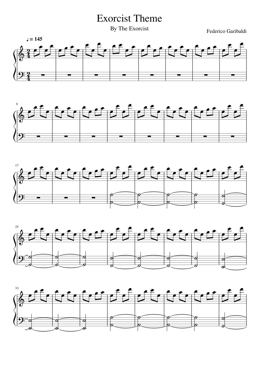 Exorcist Theme Sheet music for Piano (Solo) | Musescore.com