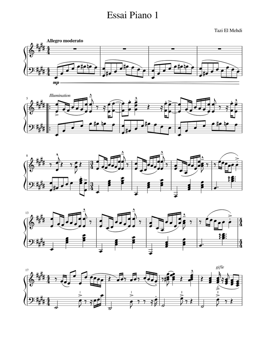 Essai_Piano_1 Sheet music for Piano (Solo) | Musescore.com