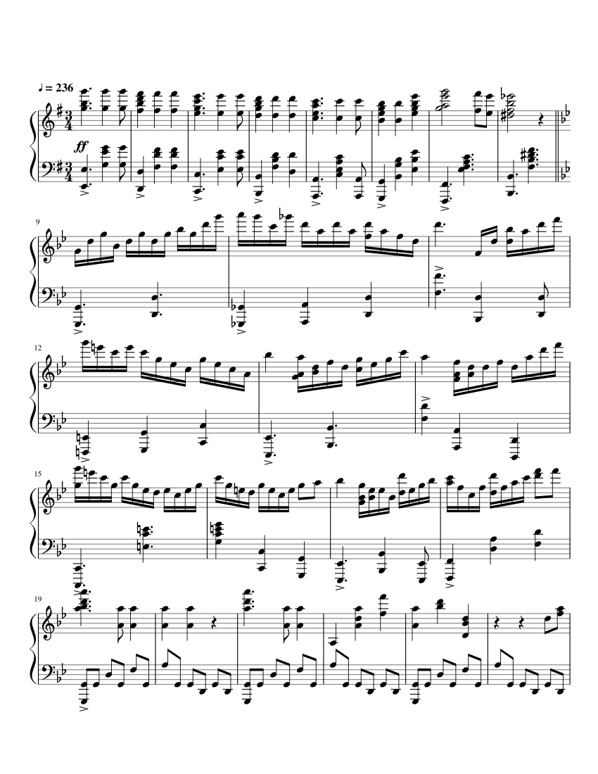 Lachryma《Re:Queen'M》 - かねこちはる Sheet music for Piano (Solo 