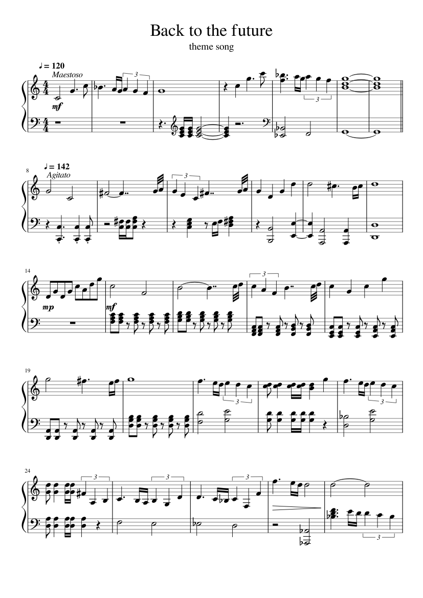 Back to the Future theme song Sheet music for Piano (Solo) | Musescore.com