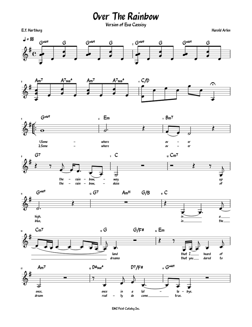 Over The Rainbow Sheet music for Piano (Solo) | Musescore.com