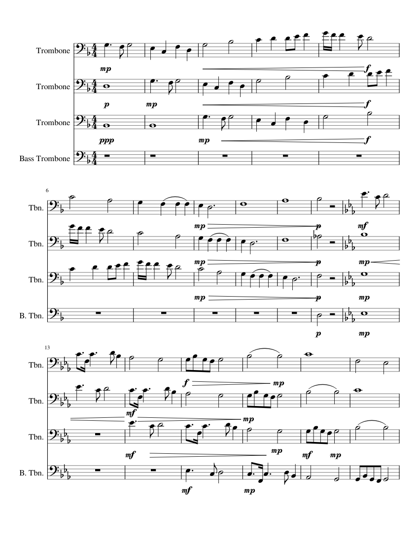 A Chorale With an Unusual Story Sheet music for Trombone (Mixed Trio ...