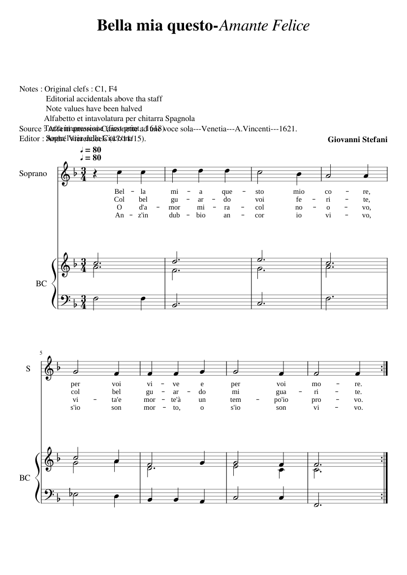 Bella mia questo core - Amante Felice