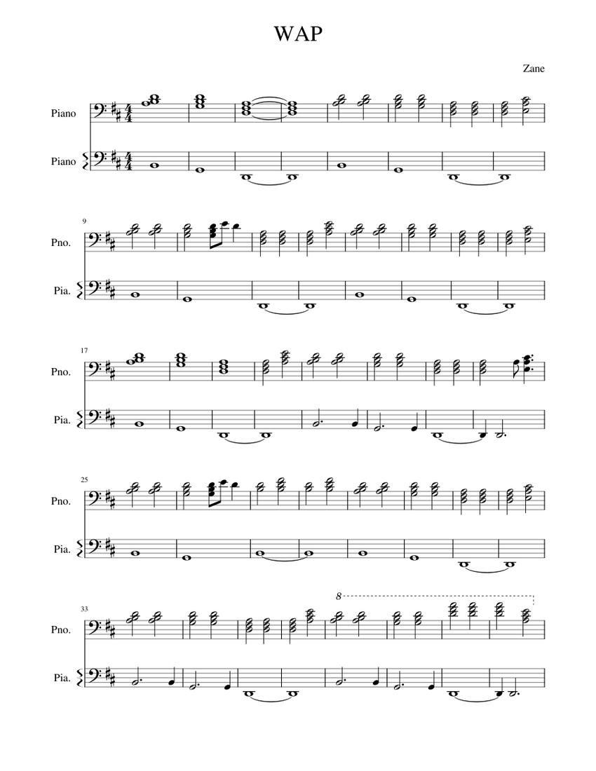WAP Sheet music for Piano (Solo) | Musescore.com