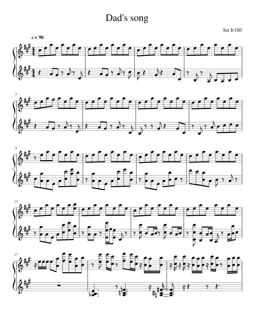 Dad's Song by Set It Off Sheet music for Piano (Solo) | Musescore.com