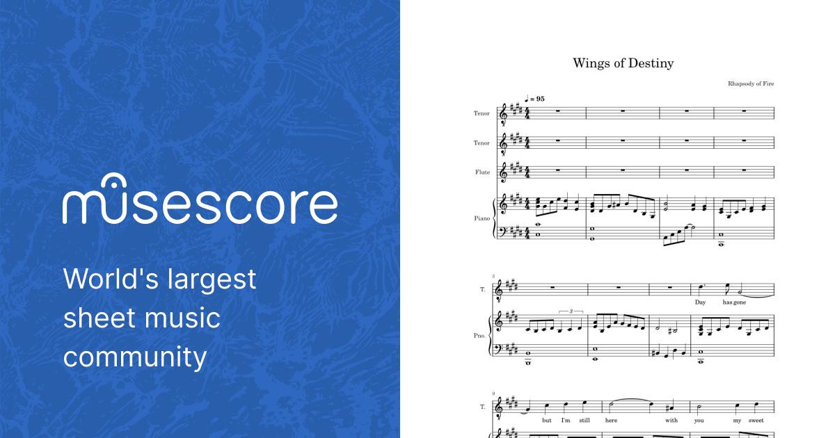 Wings of destiny – Rhapsody of Fire Sheet music for Piano, Tenor, Flute  (Mixed Trio) | Musescore.com