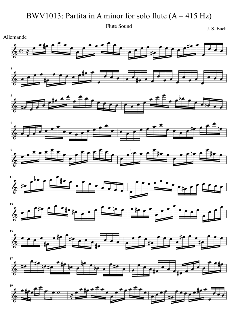 Partita in A minor BWV 1013