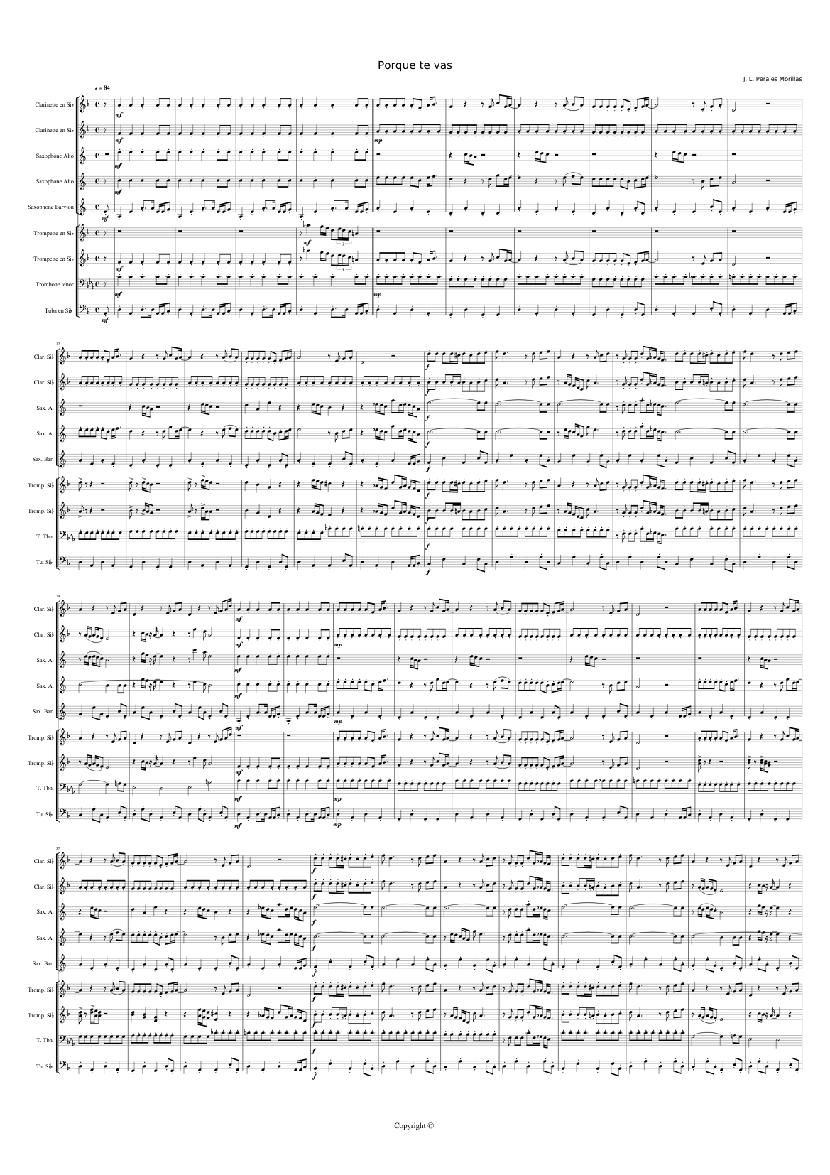 Porque te vas Sheet music for Trombone (Solo) | Musescore.com