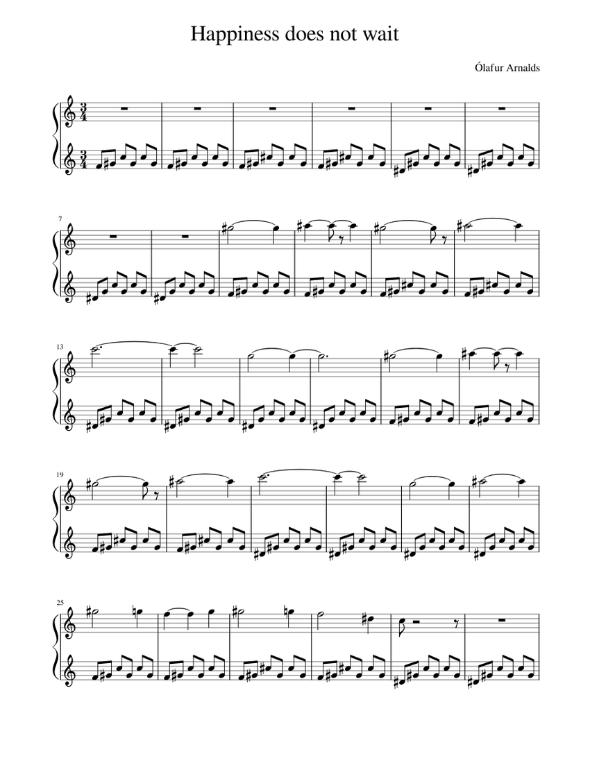 Happiness Does Not Wait – Ólafur Arnalds Sheet music for Piano (Solo) |  Musescore.com