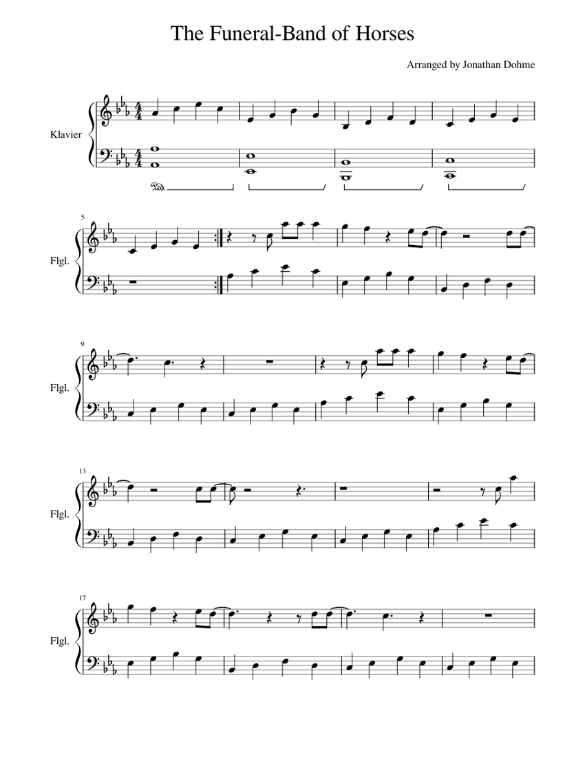 The Funeral Band of Horses Sheet music for Piano (Solo) | Musescore.com