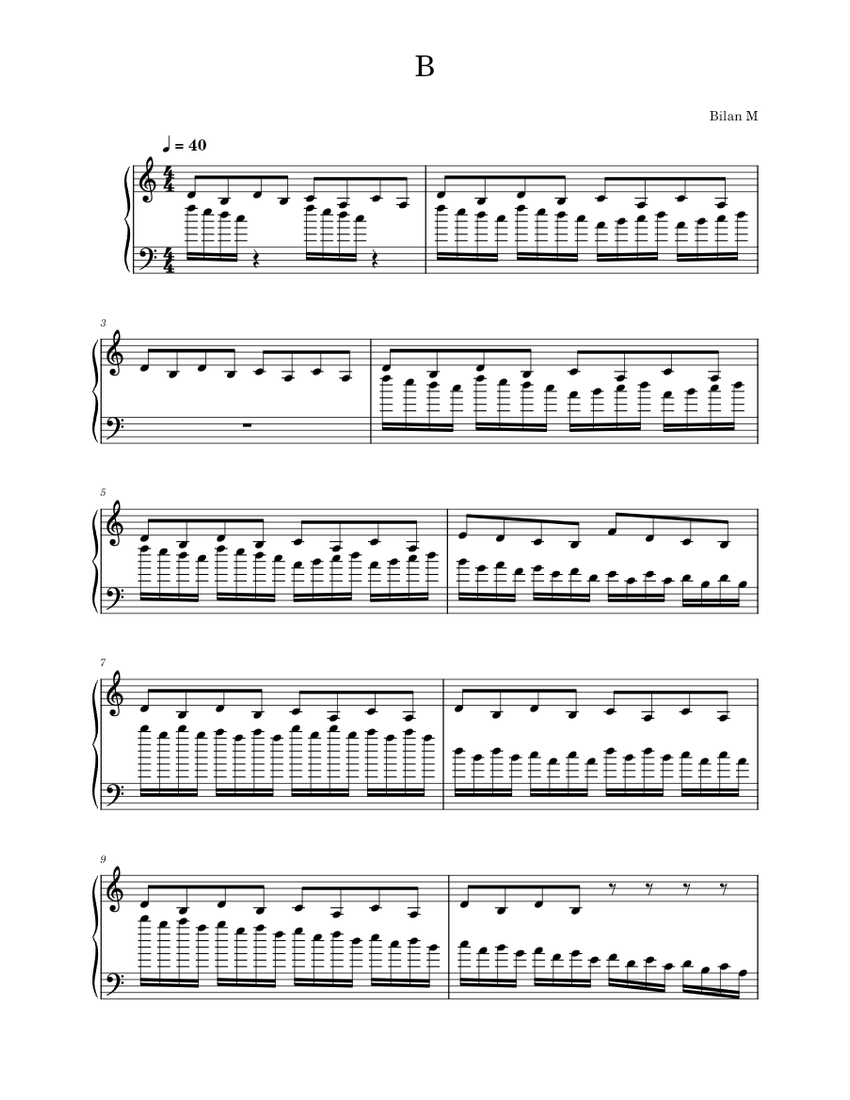 B Sheet Music For Piano (Solo) Easy | Musescore.com