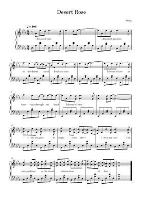 Desert Rose Sheet music for Piano (Piano-Voice) Easy | Musescore.com