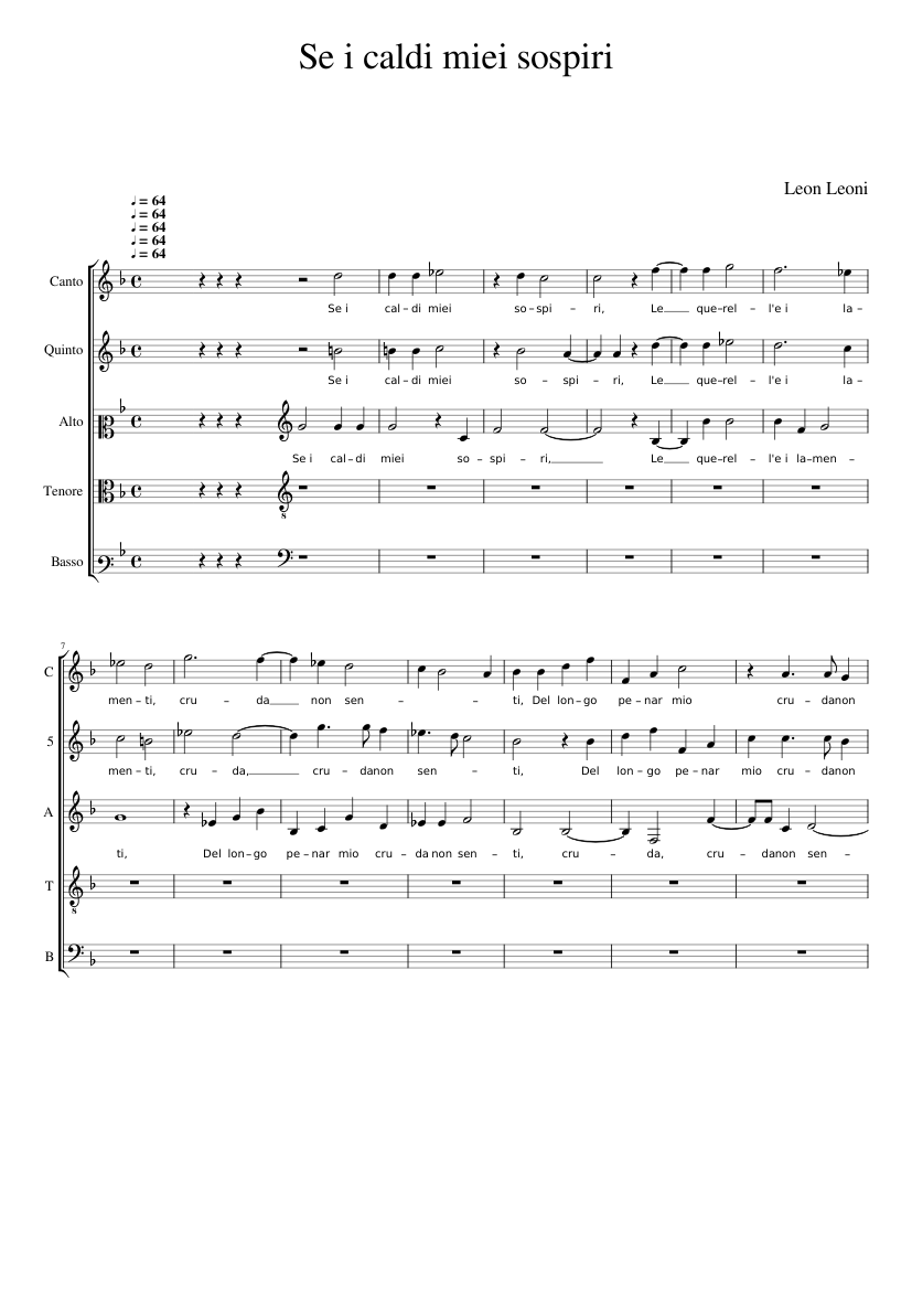 Se i caldi miei sospiri