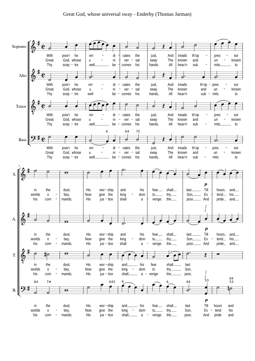 Great God whose universal sway