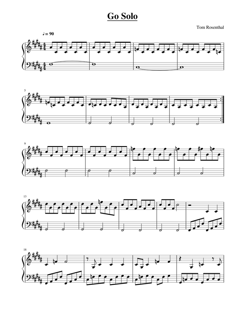 Go Solo Sheet music for Piano (Solo) | Musescore.com
