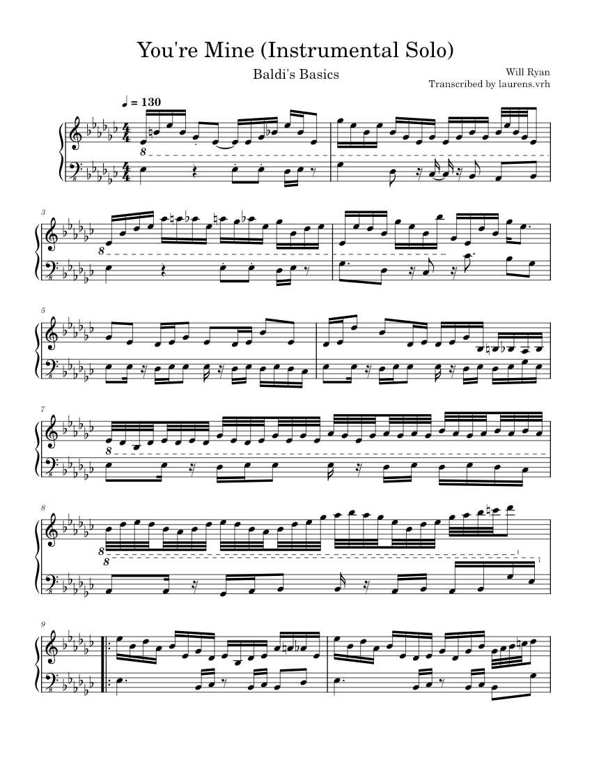 You're Mine (Instrumental Solo) (Baldi's Basics) – DAGames (Will Ryan ...