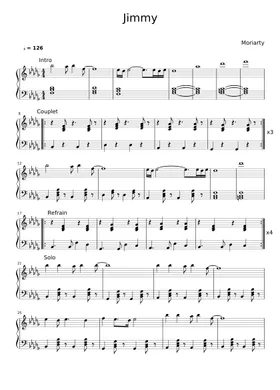 Free Jimmy by Moriarty sheet music | Download PDF or print on Musescore.com