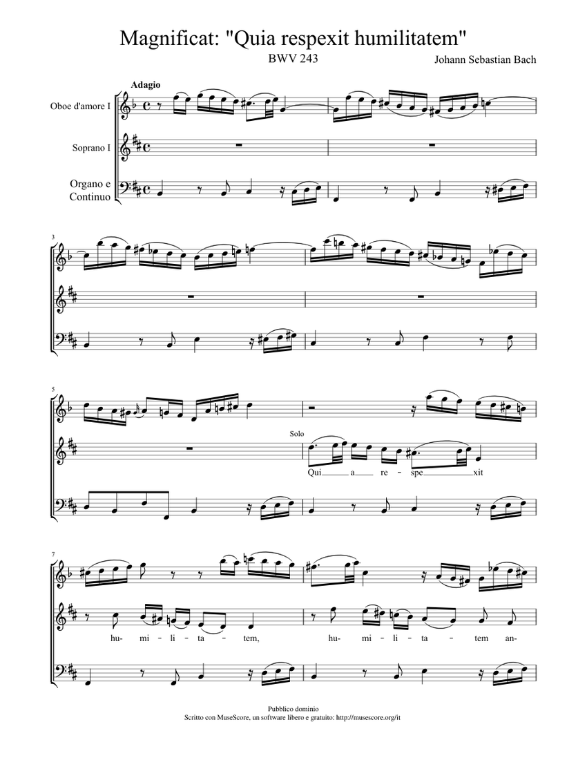 Magnificat: "Quia respexit humilitatem" Sheet music | Musescore.com