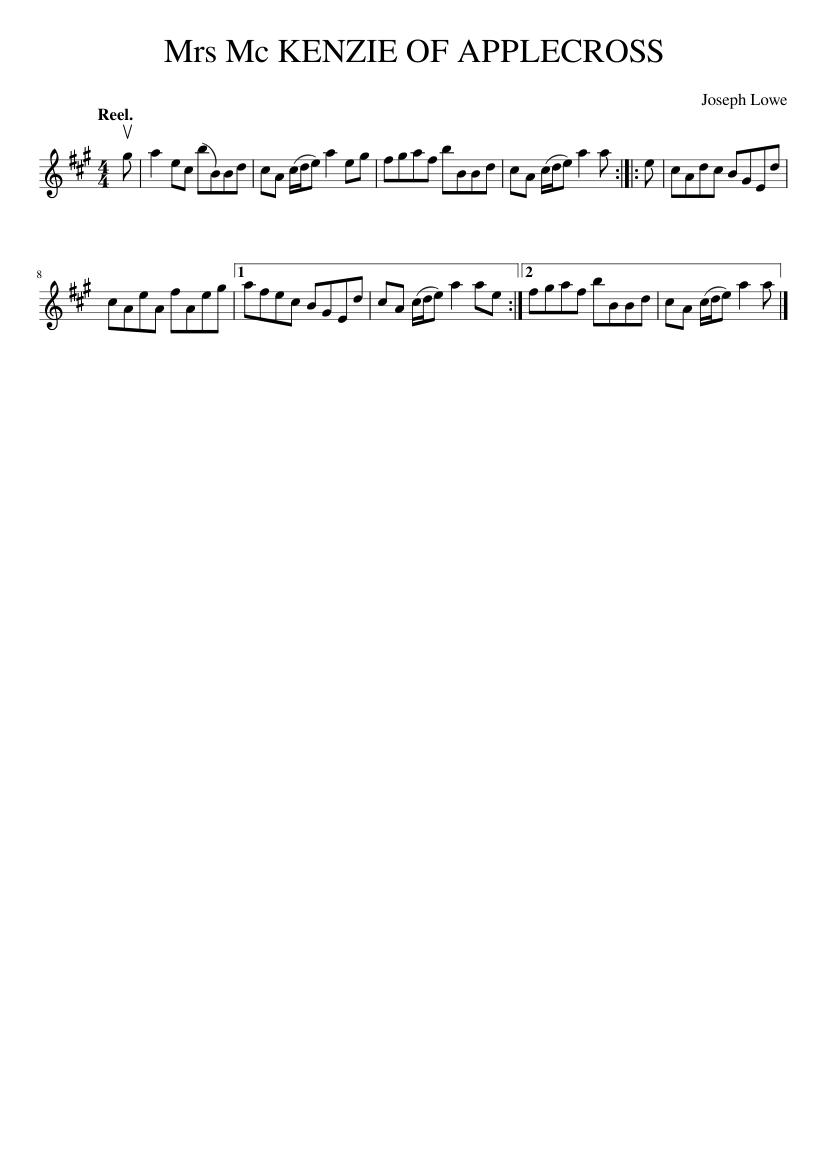 Mrs Mc KENZIE OF APPLECROSS