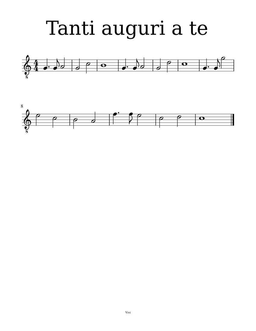 Tanti auguri Sheet music for Guitar (Solo) | Musescore.com