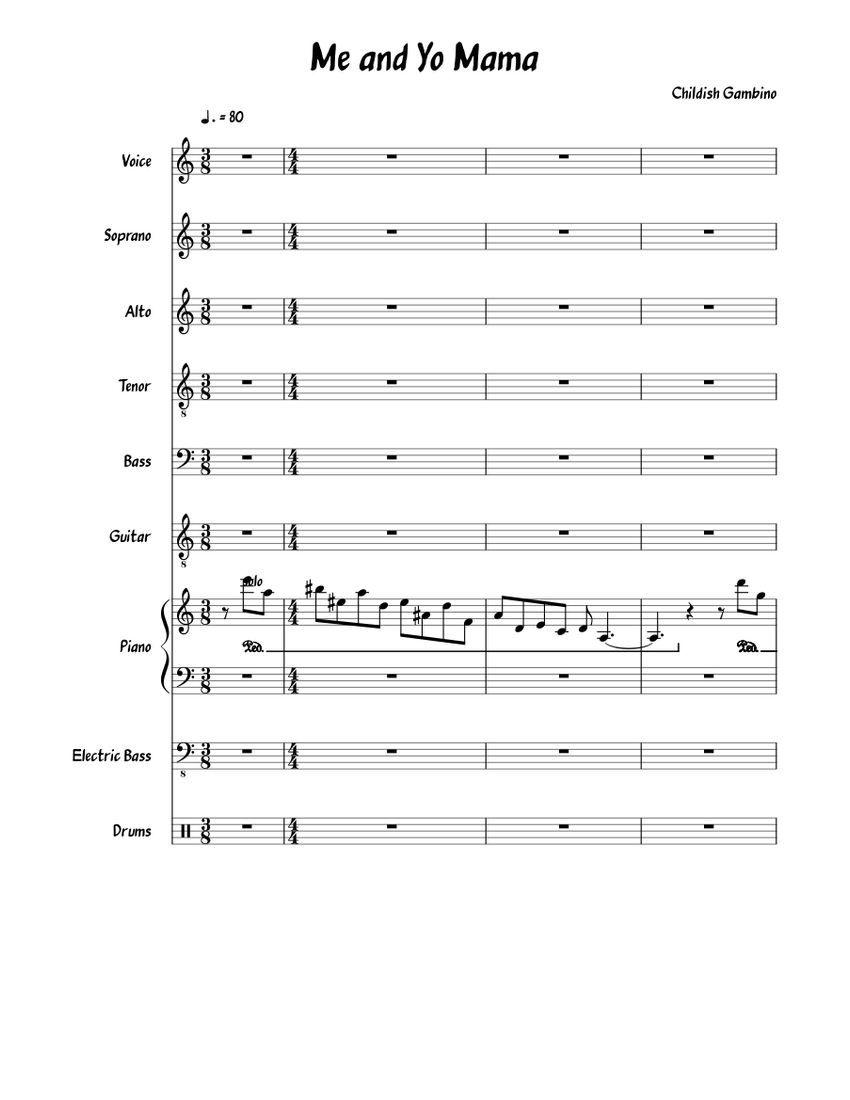 Me and Yo Mama Sheet music for Piano, Soprano, Alto, Tenor & more