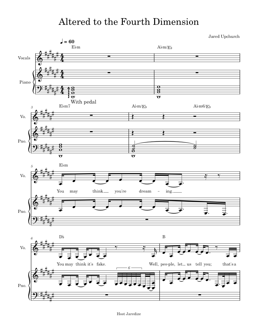 The Rack Fourth Altered Altered to the Fourth Dimension Lesson Mode Sheet music for Piano ...