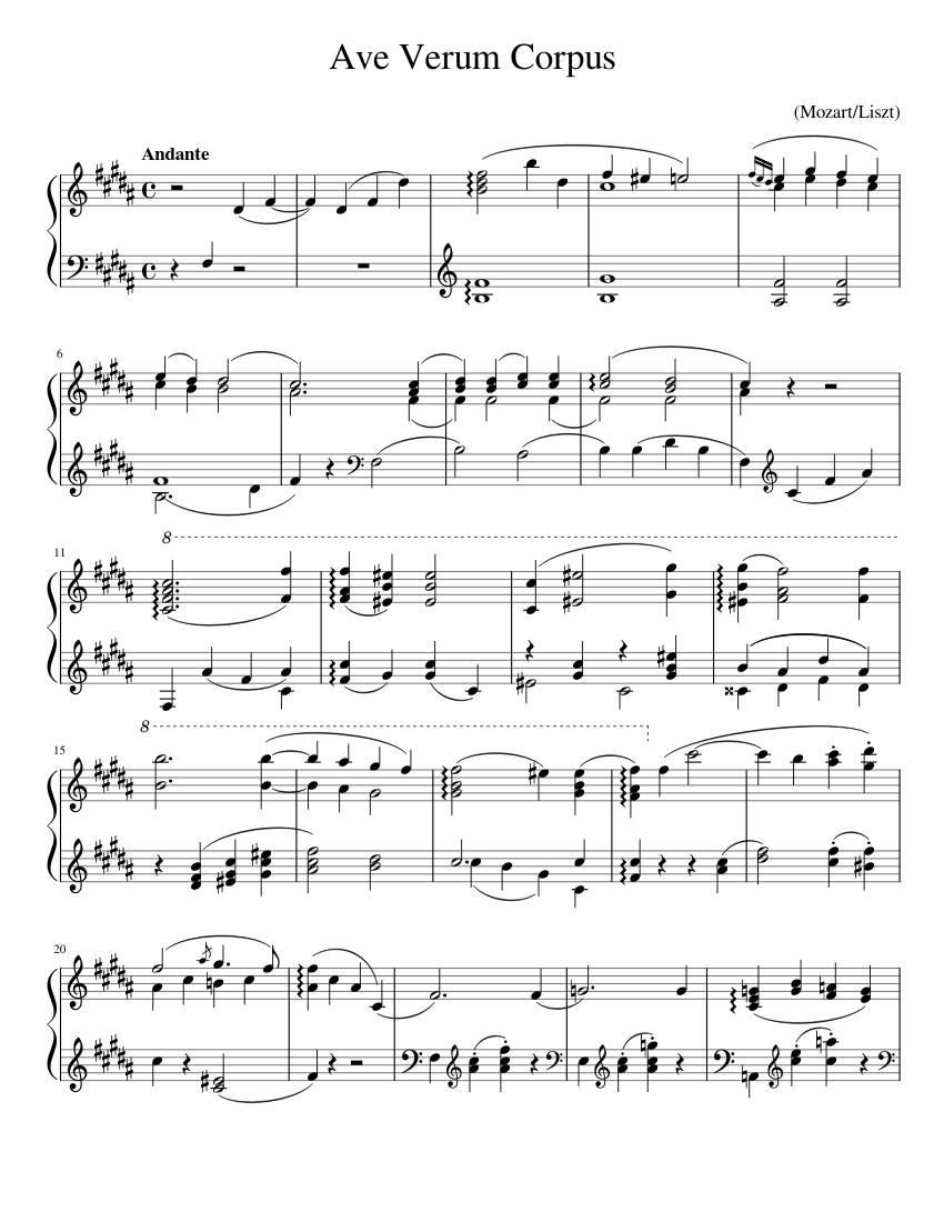 Ave Verum Corpus Sheet music for Piano (Solo) | Musescore.com