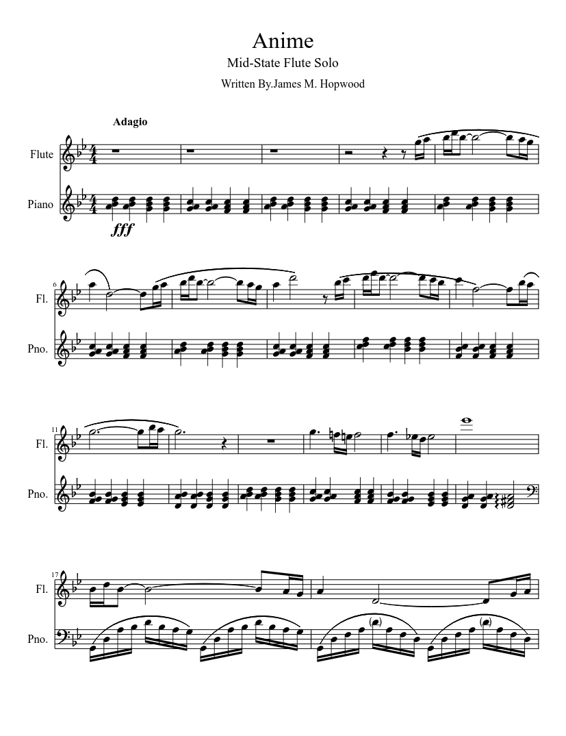 Anime Sheet music for Piano, Flute (Solo) | Musescore.com