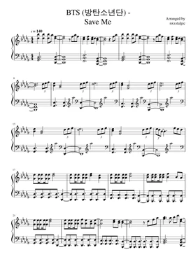 Free Save Me by BTS sheet music Download PDF on Musescore.com