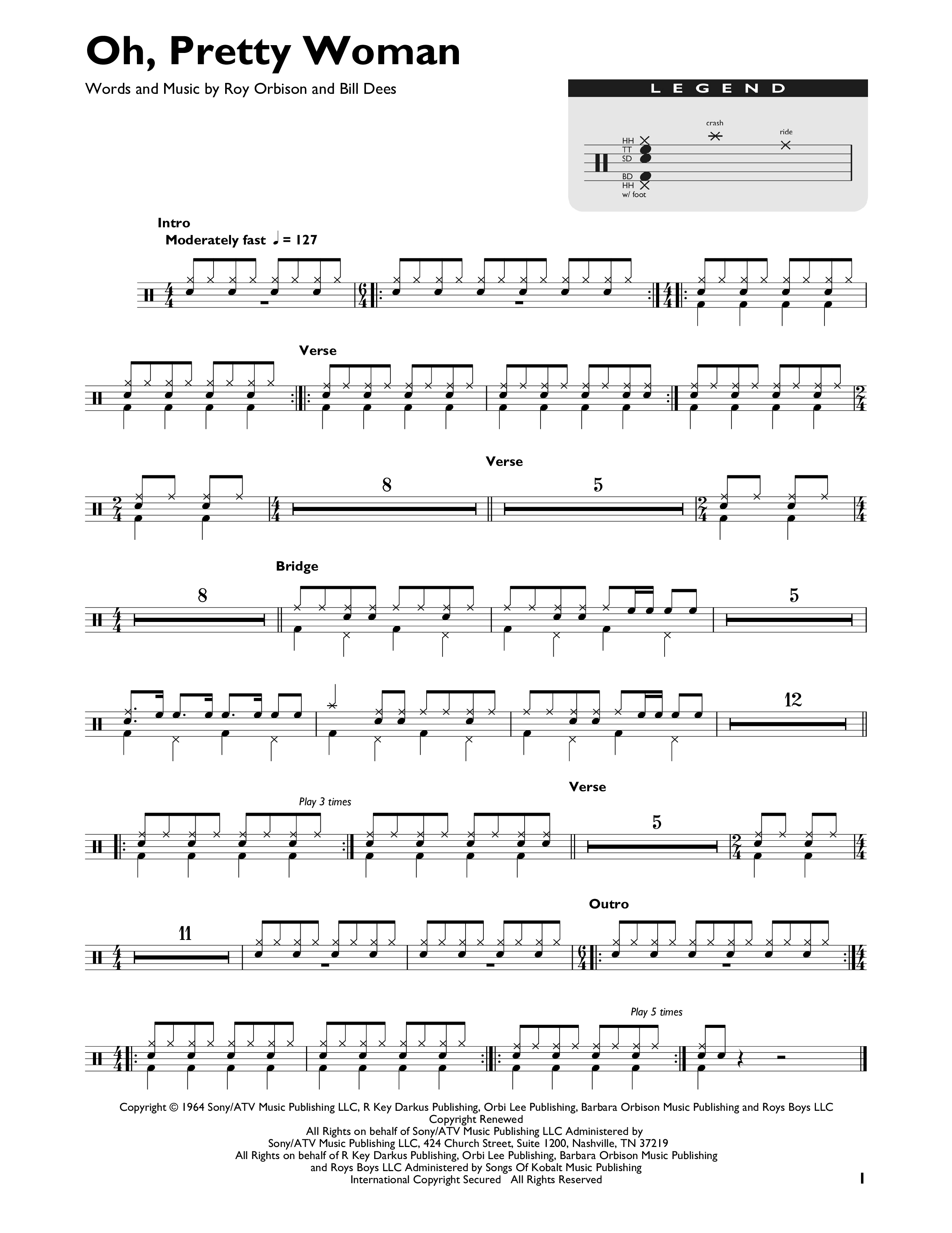 Pretty Woman Notes Play Official version of Oh, Pretty Woman Sheet Music by Roy Orbison ...