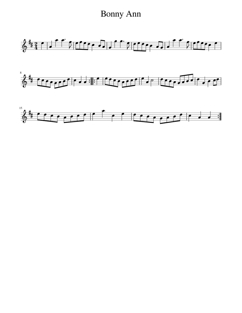 Bonny Ann Sheet music for Piano (Solo) Easy | Musescore.com